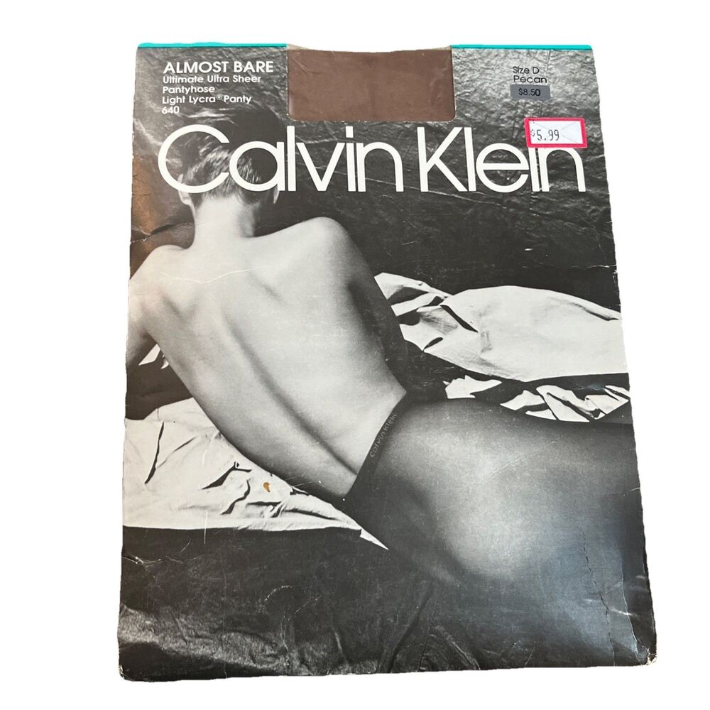 Vintage Calvin Klein Almost Bare Pantyhose Size D Pecan Ultra Sheer 640
